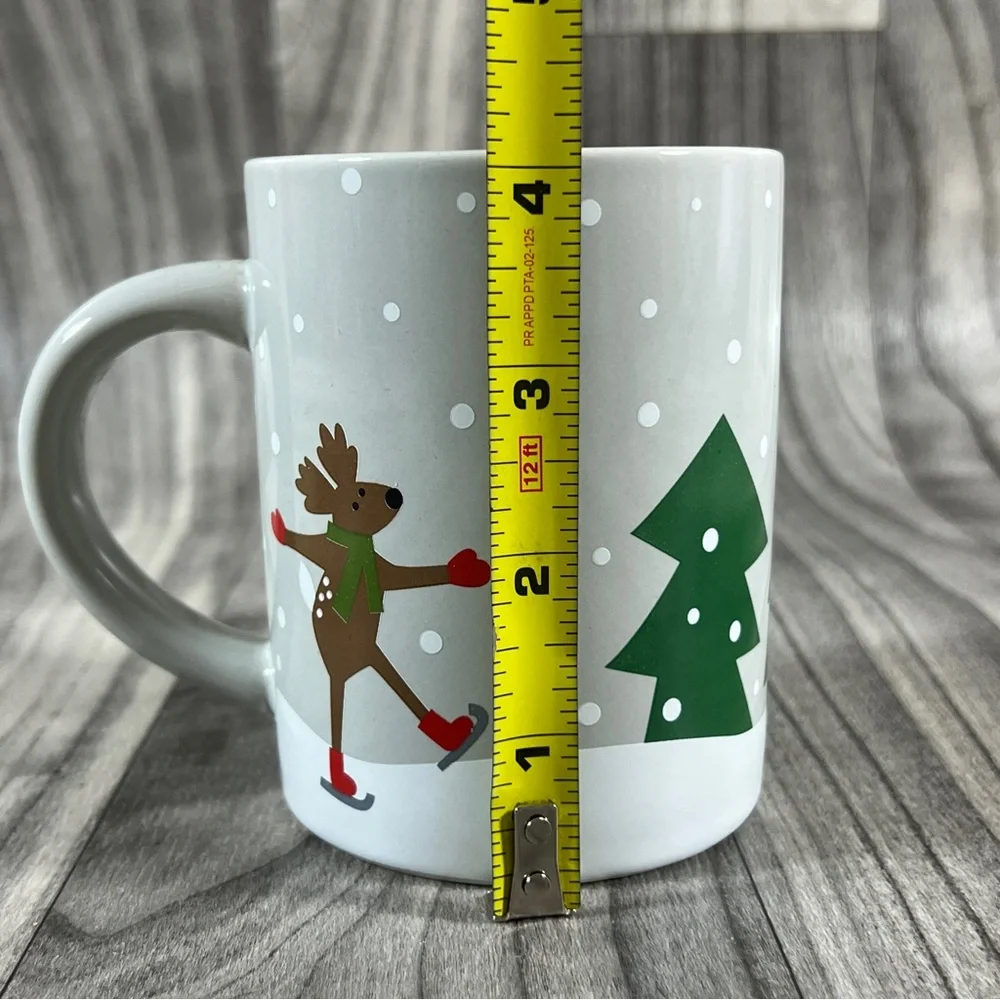 Crate & Barrel, Joan Anderson, Skating Reindeer Mug, Christmas